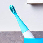 Massageador De Gengiva Elétrico Com Refil Silicone Azul