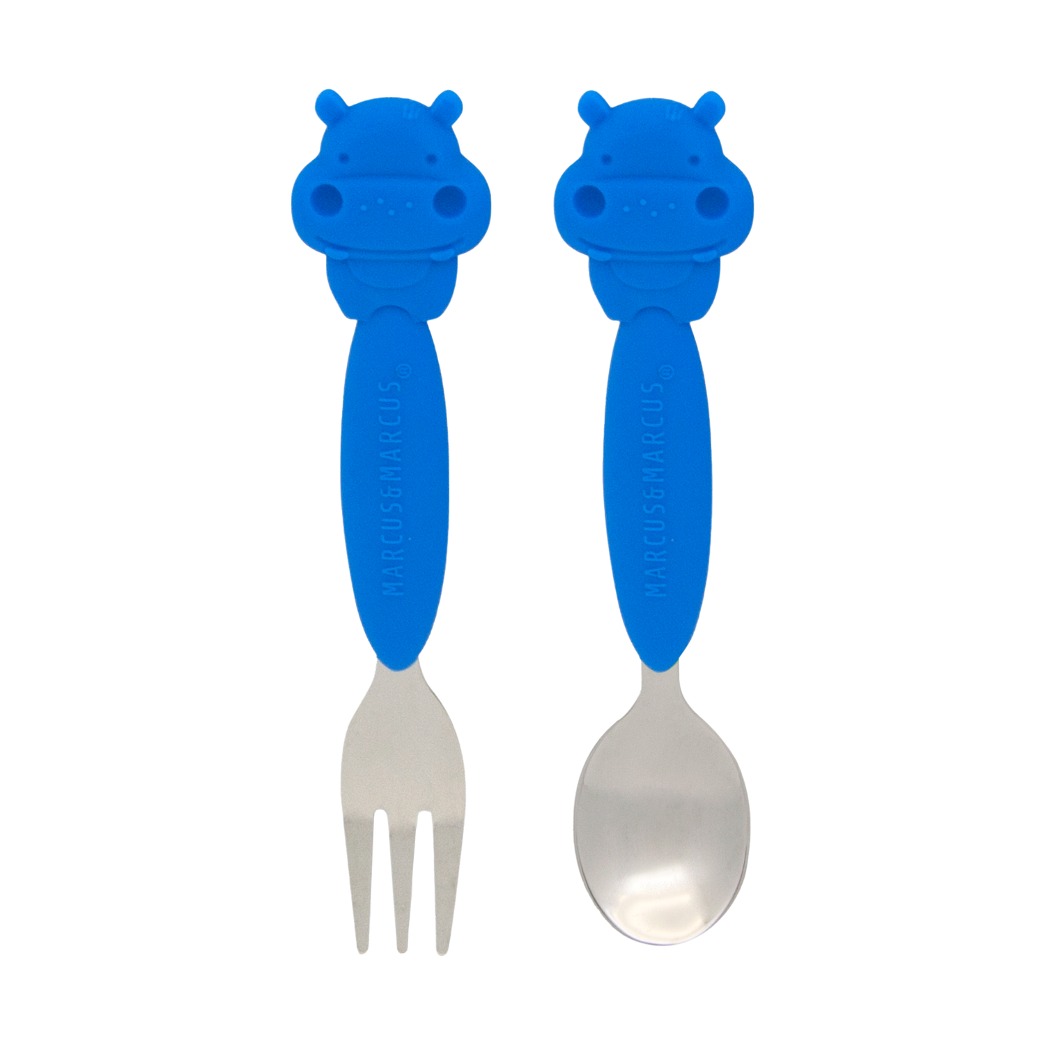 Jogo de Colher e Garfo com Inox Hipopótamo Lucas - Azul