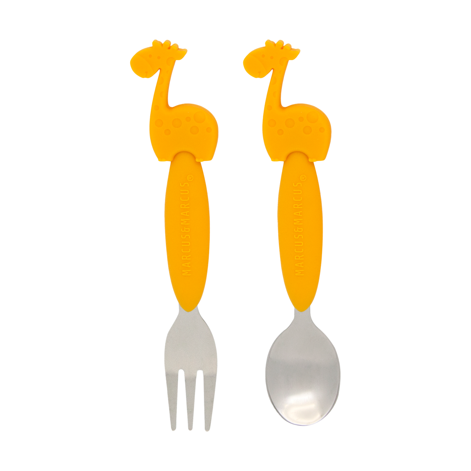Jogo de Colher e Garfo com Inox Girafa Lola - Amarelo