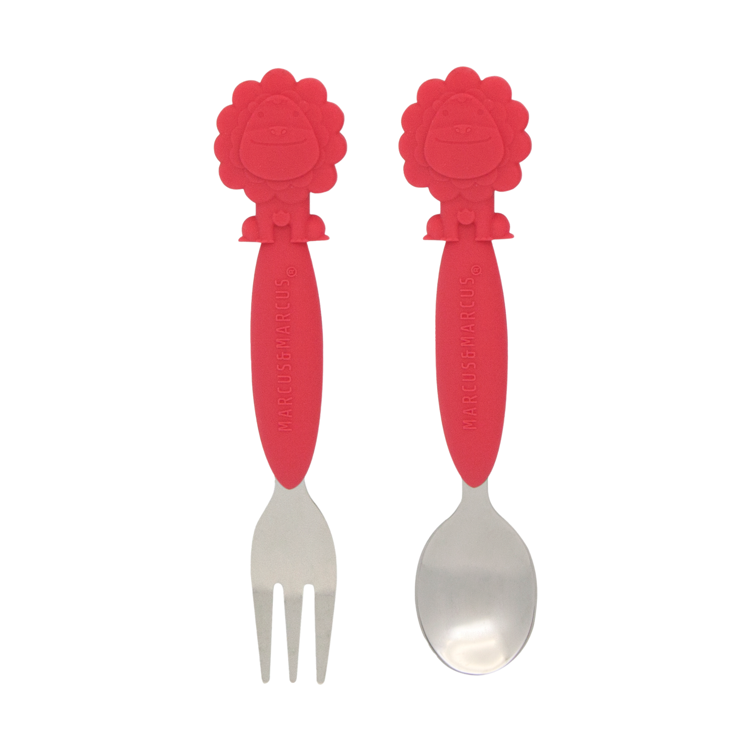 Jogo de Colher e Garfo com Inox Leão Marcus - Vermelho
