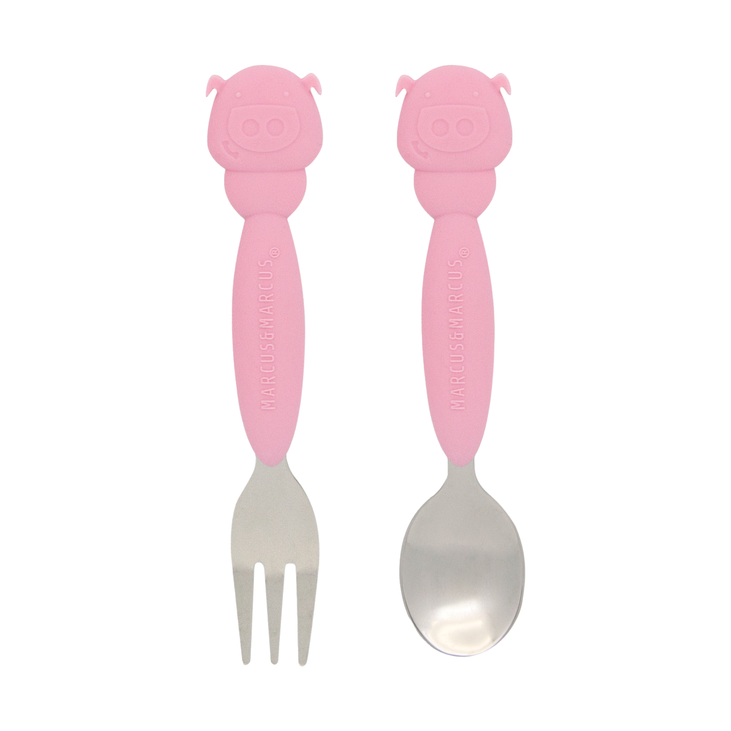 Jogo de Colher e Garfo com Inox Porquinha Pokey - Rosa
