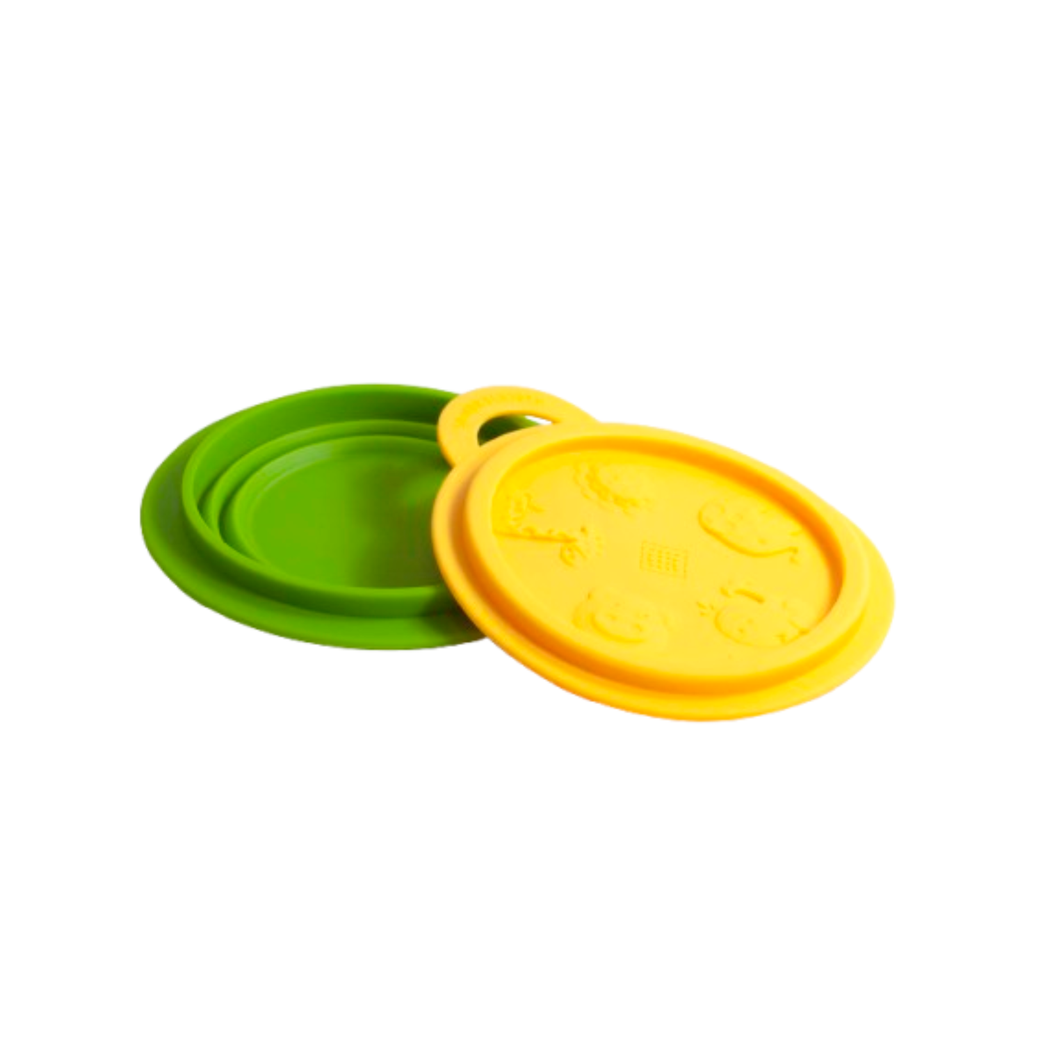 Tigela Redonda Dobrável em Silicone com Tampa Girafa Lola - Amarelo