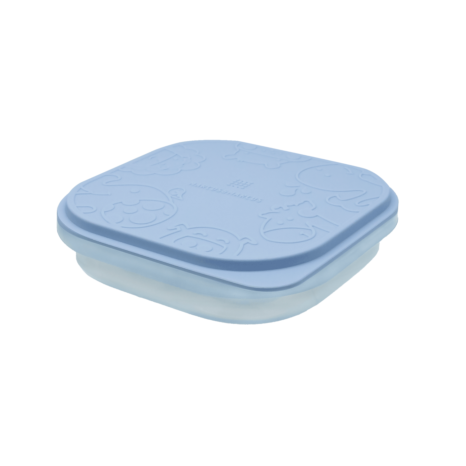 Pote Quadrado Dobrável com Tampa para Refeição ou Snack 400 ml Azul