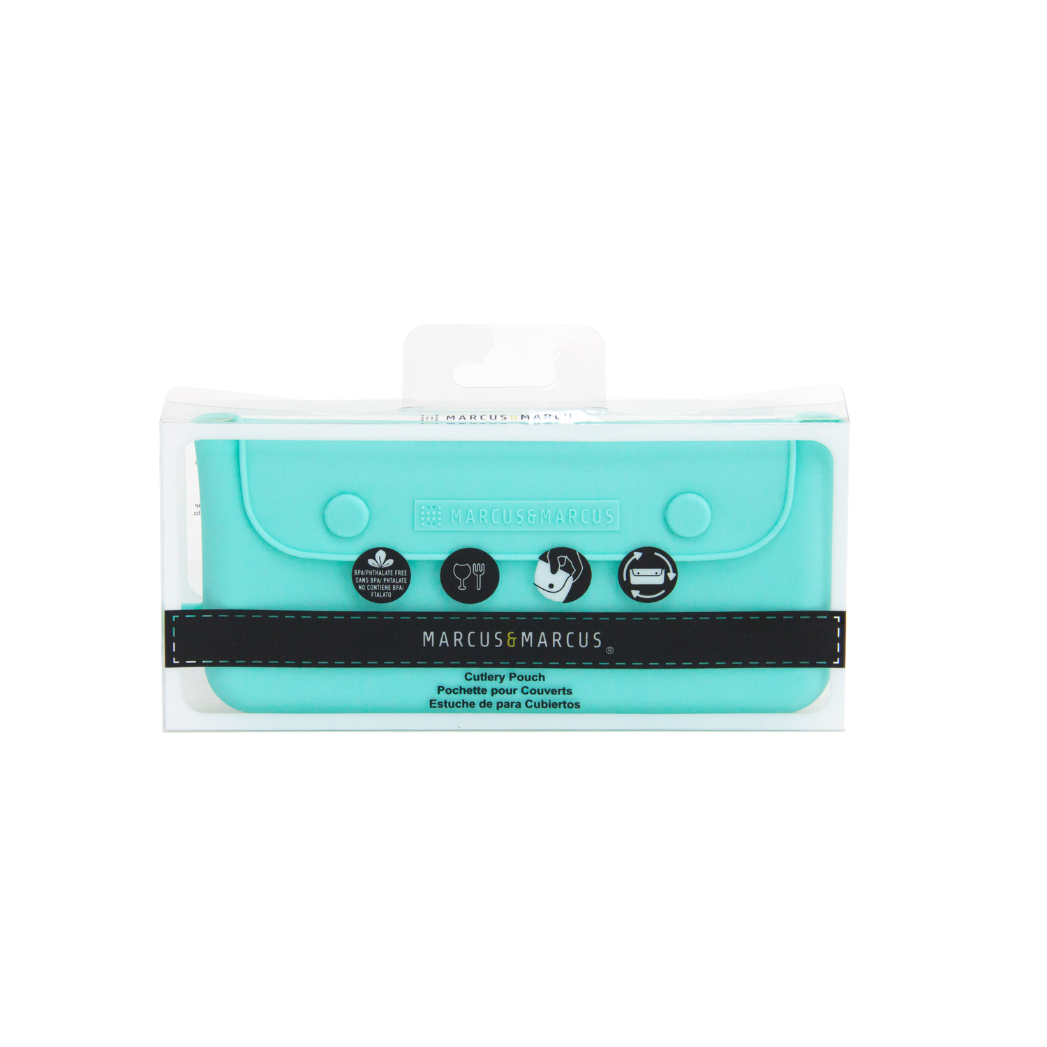 Bolsa Em Silicone Portátil Para Talheres - Verde