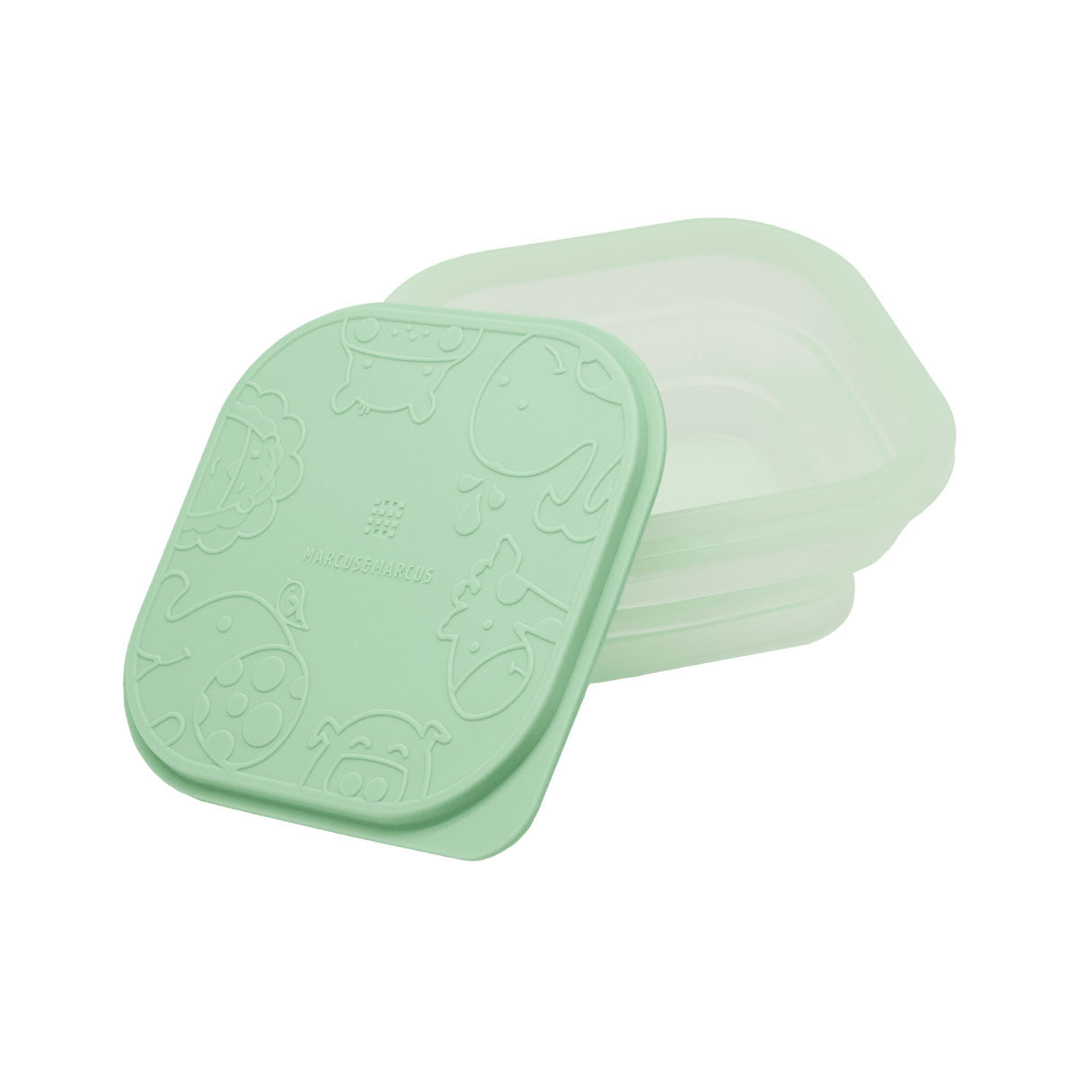 Pote Quadrado Dobrável com Tampa para Refeição ou Snack 400 ml Verde