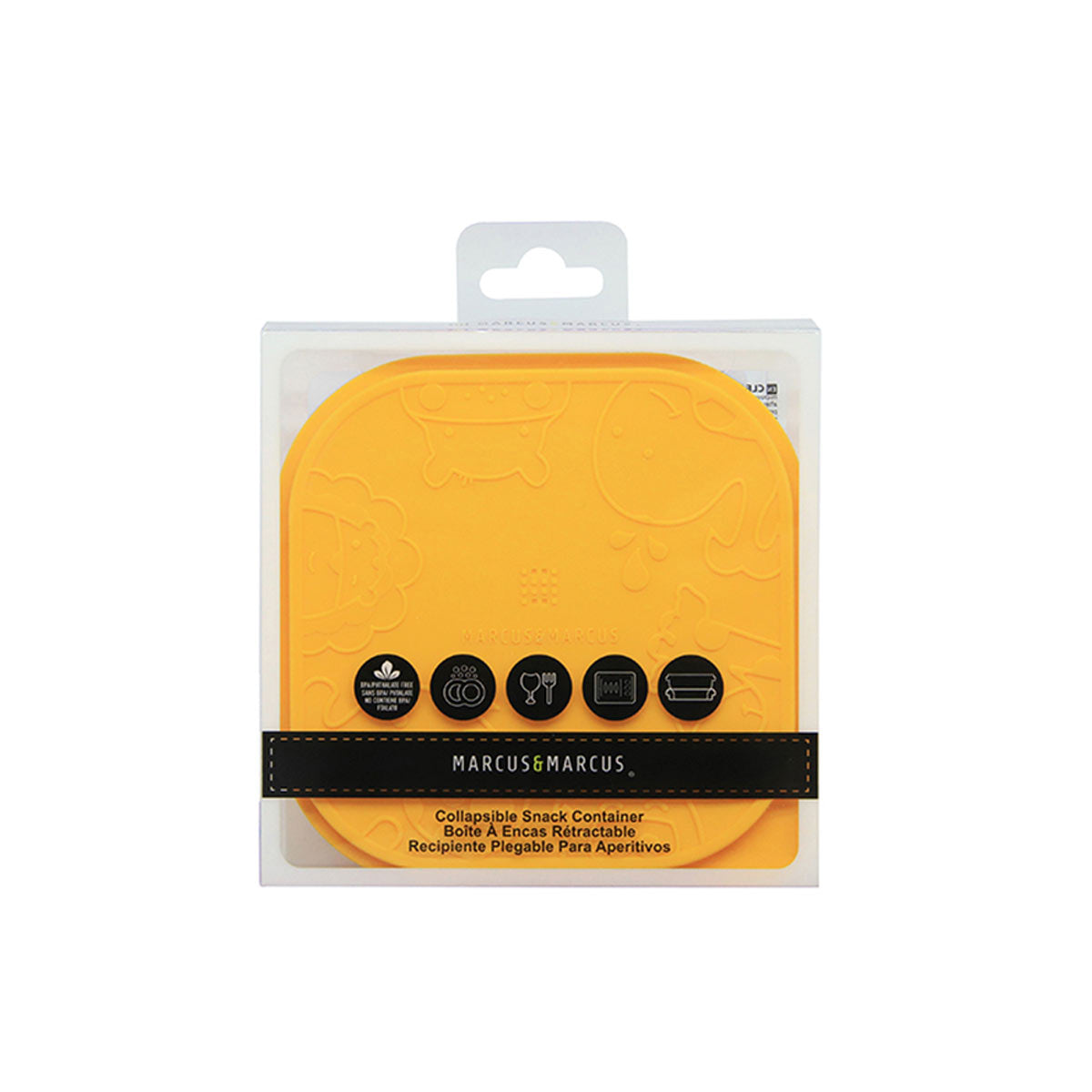 Pote Quadrado Dobrável com Tampa para Refeição ou Snack 400 ml Girafa Lola - Amarelo