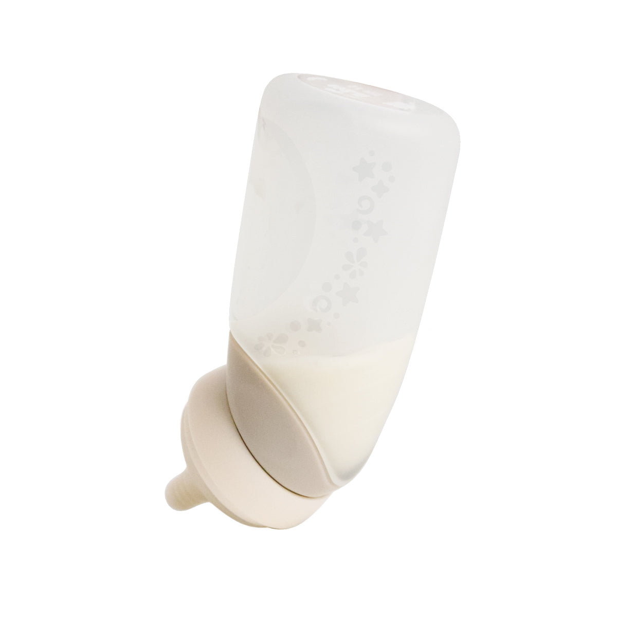 Mamadeira Angulada em Silicone 240 ml - Creme