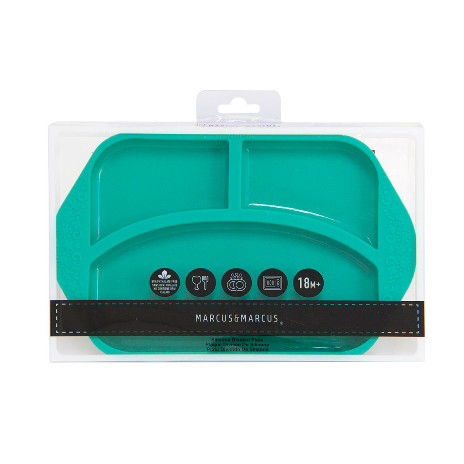 Prato Com 3 Divisórias Em Silicone Elefante Ollie - Verde