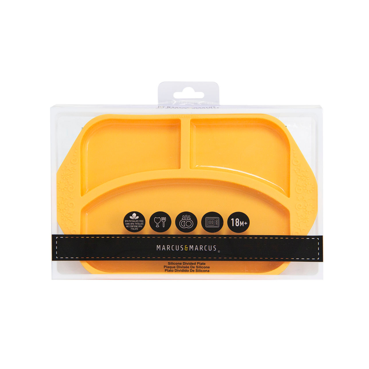 Prato Com 3 Divisórias Em Silicone Girafa Lola - Amarelo