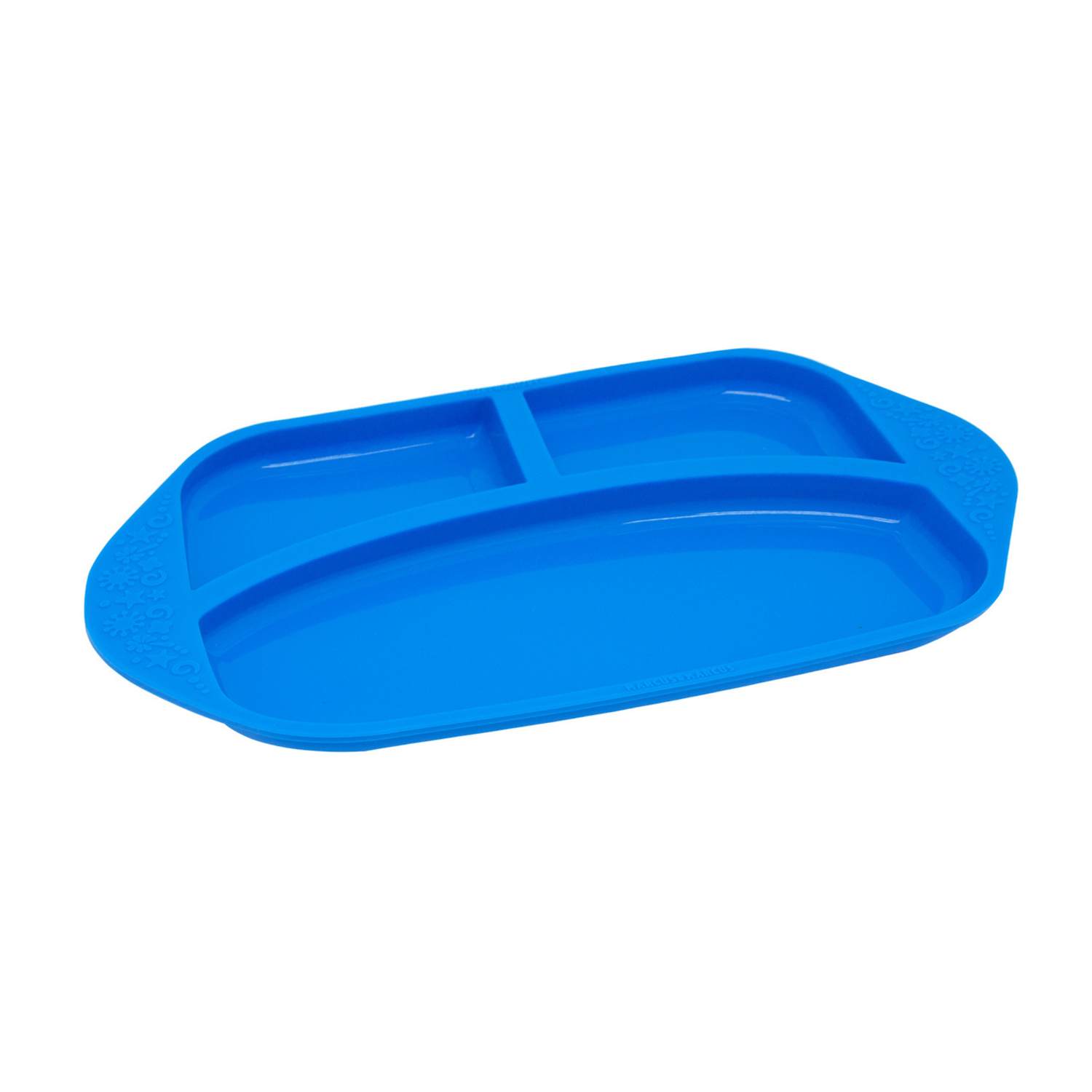 Prato Com 3 Divisórias Em Silicone Hipopótamo Lucas - Azul