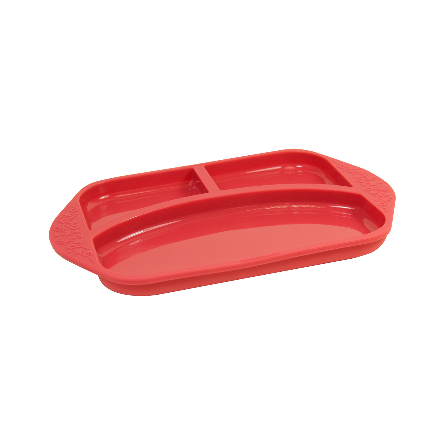 Prato Com 3 Divisórias Em Silicone Leão Marcus - Vermelho