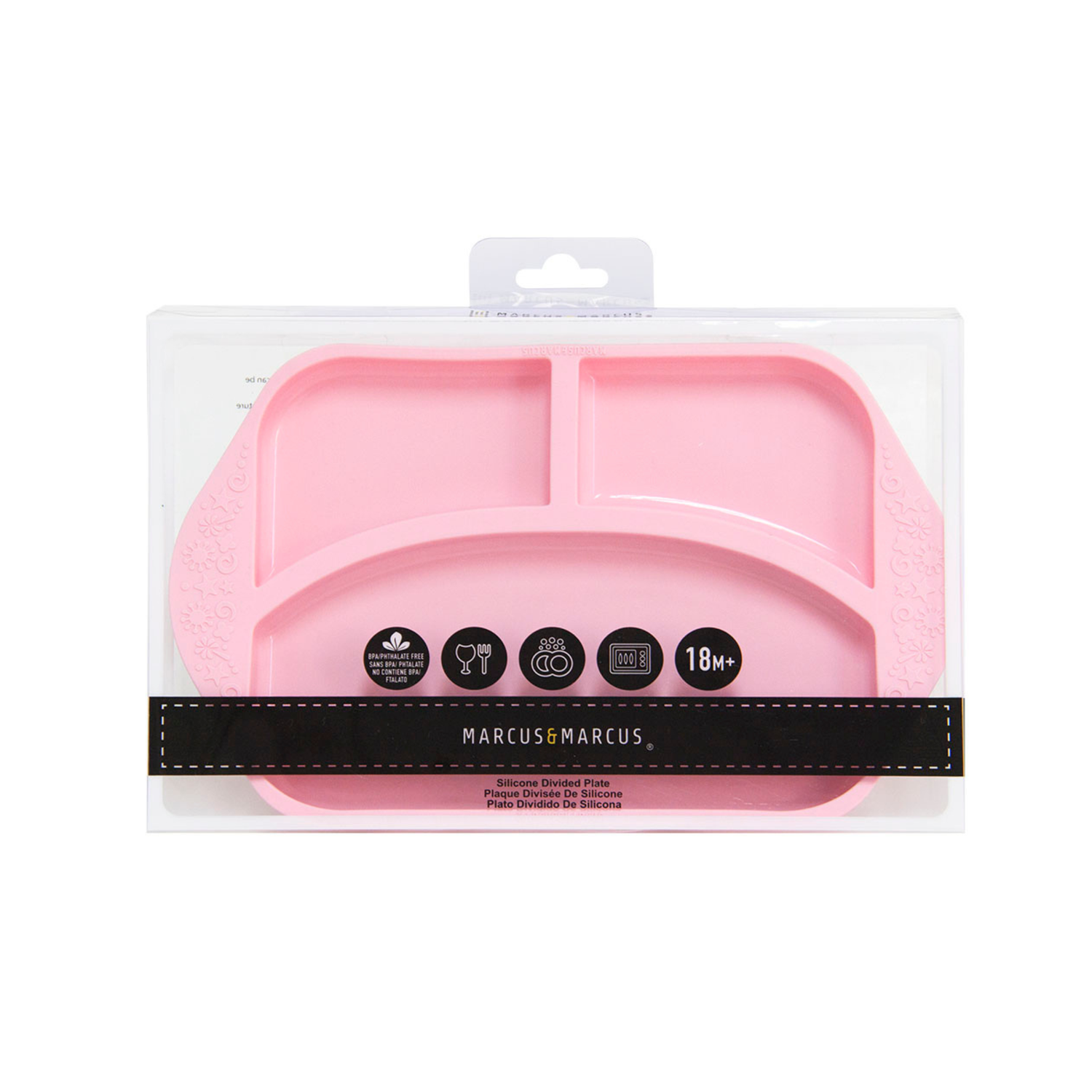 Prato Com 3 Divisórias Em Silicone Porquinha Pokey - Rosa