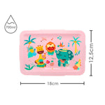 Bento Box Com 2 Divisórias Em Silicone Removíveis 700Ml Tropical - Rosa