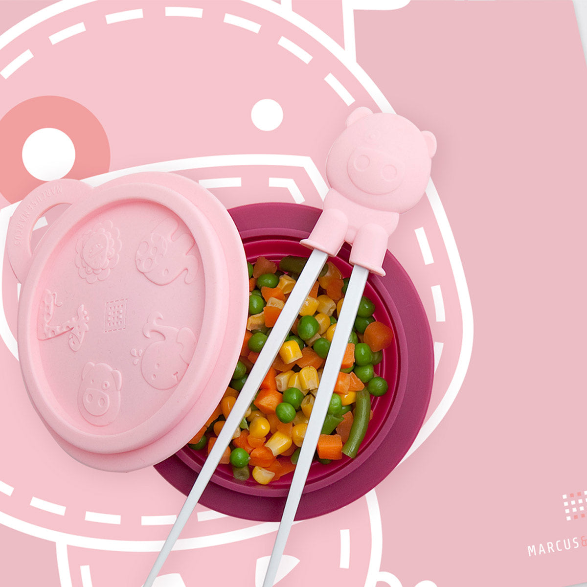 Jogo Americano em Silicone Porquinha Pokey - Rosa