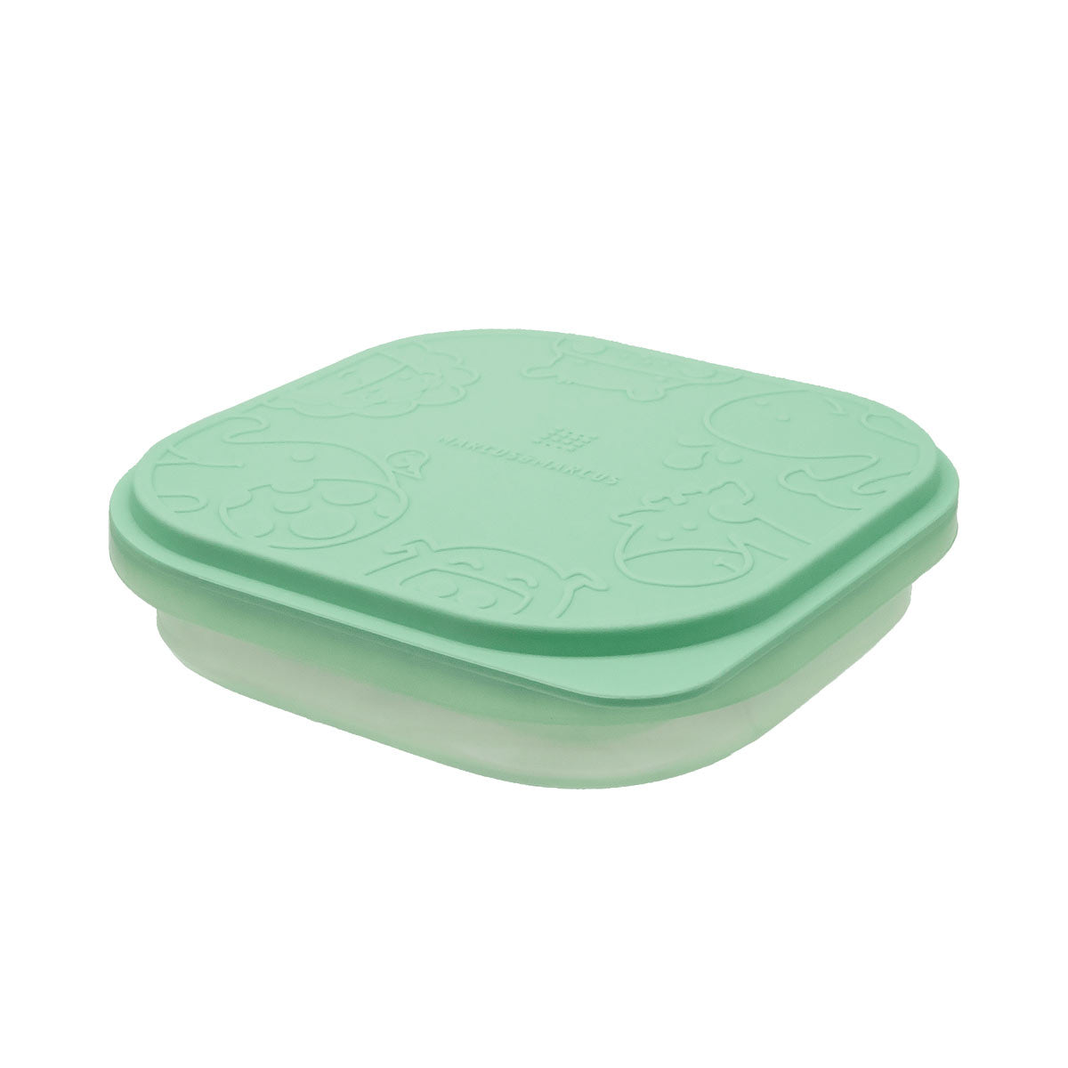 Pote Quadrado Dobrável com Tampa para Refeição ou Snack 400 ml Verde