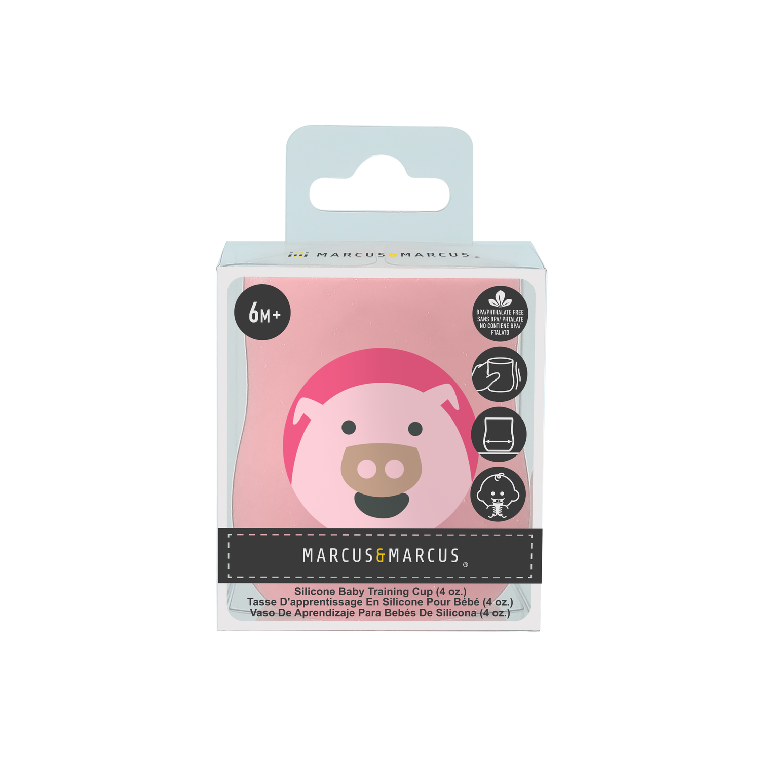 Copo Anatômico em Silicone 120 ml Porquinha Pokey - Rosa