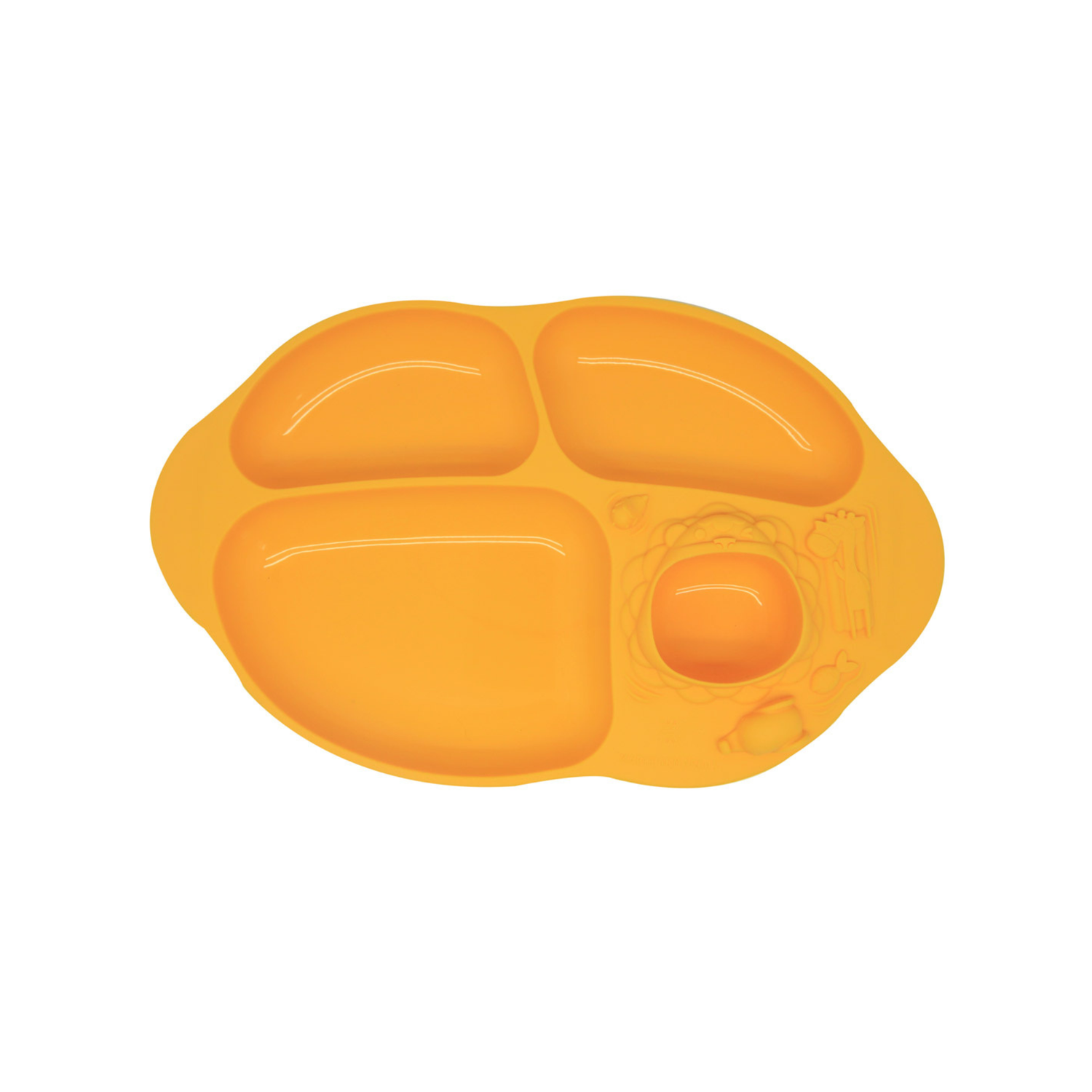 Prato com 4 Divisórias e Sucção Girafa Lola - Amarelo