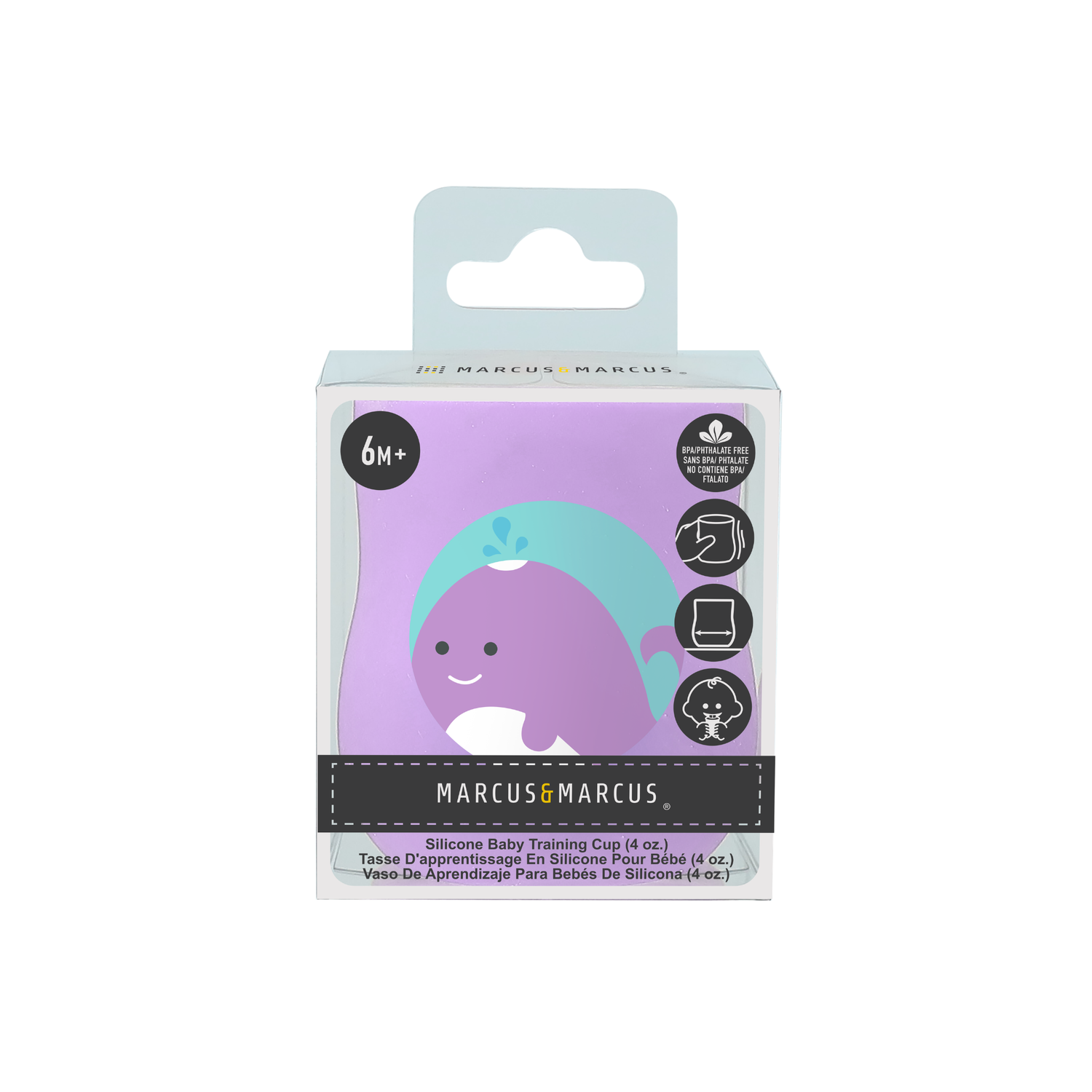 Copo Anatômico em Silicone 120 ml Baleia Willo - Lilás