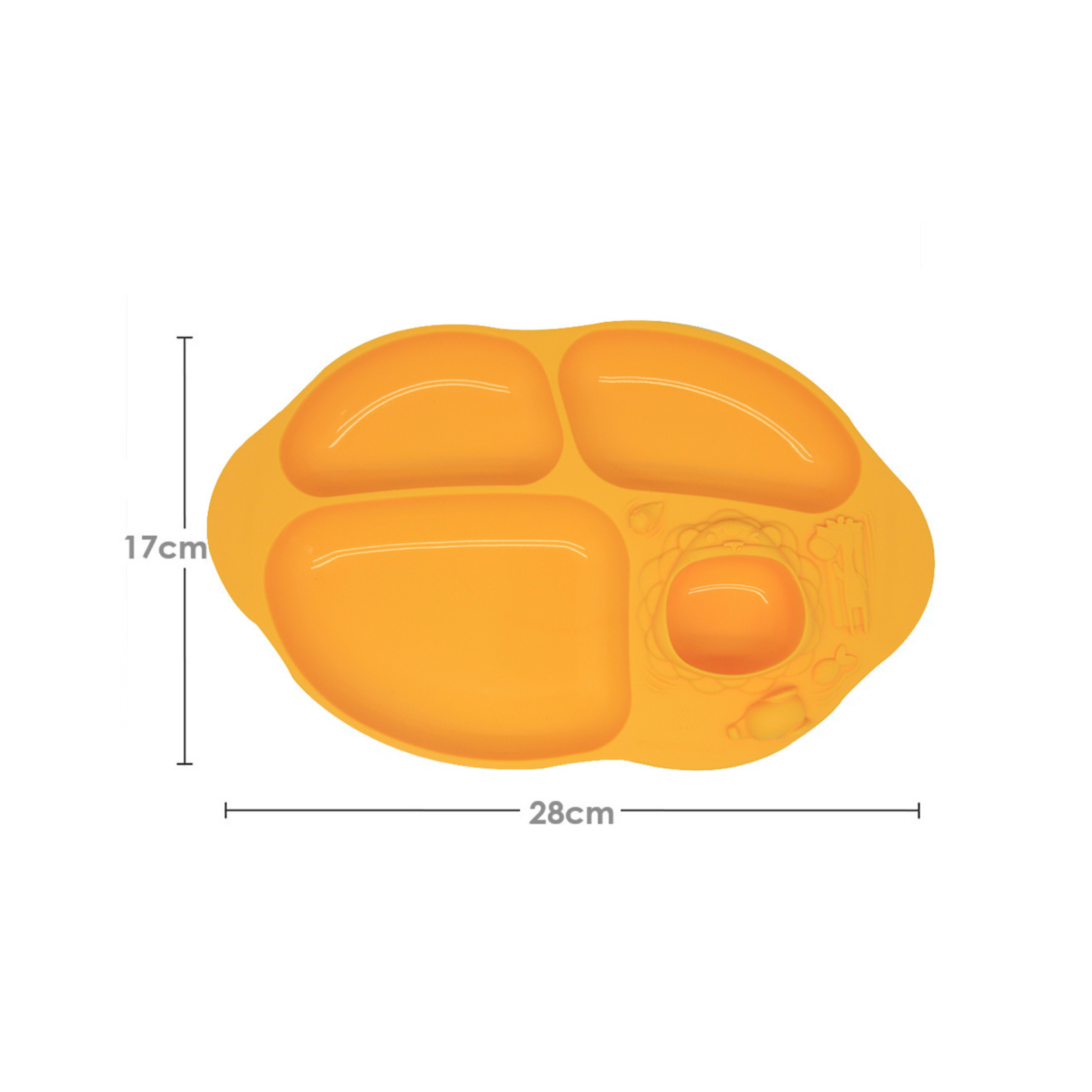 Prato com 4 Divisórias e Sucção Girafa Lola - Amarelo