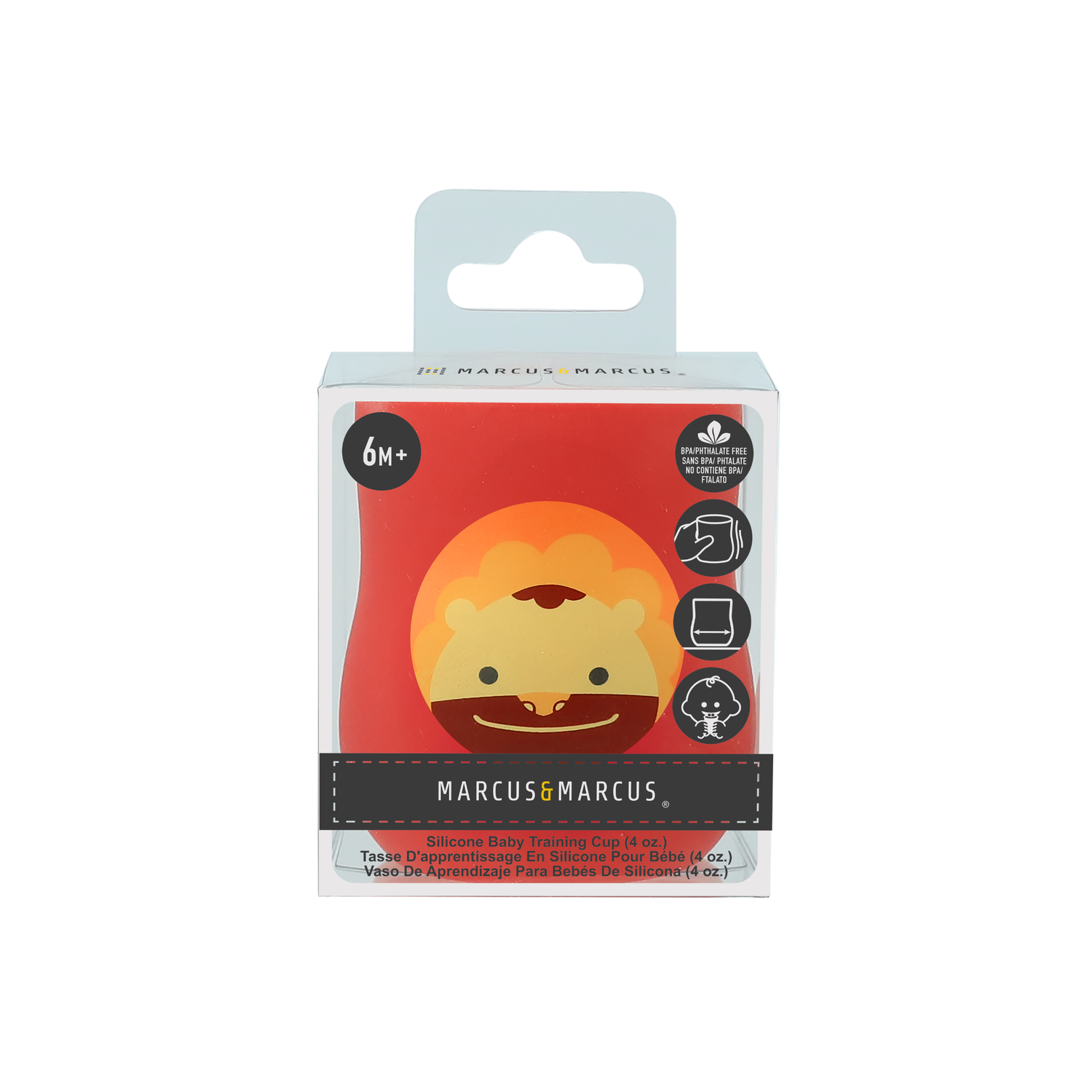 Copo Anatômico em Silicone 120 ml Leão Marcus - Vermelho