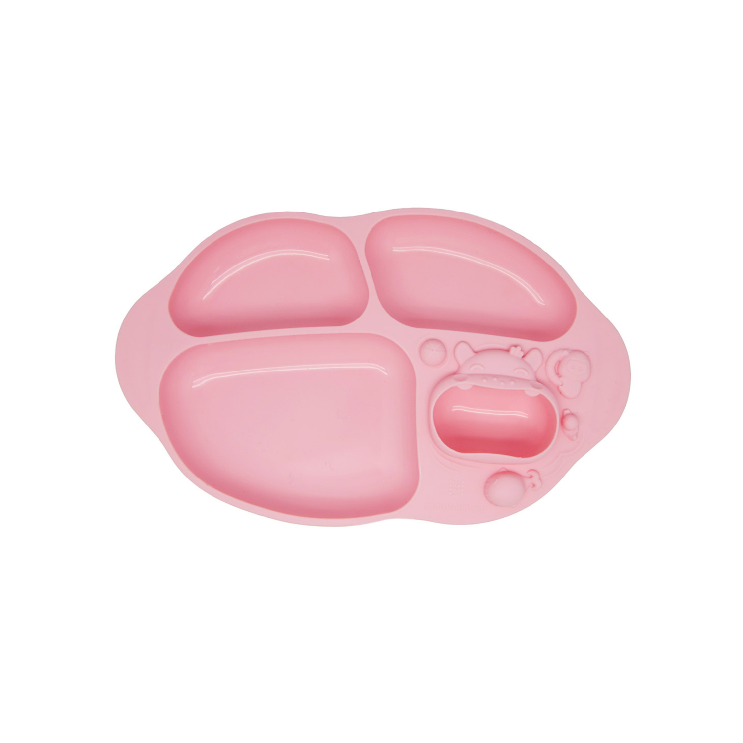 Prato com 4 Divisórias e Sucção Porquinha Pokey - Rosa