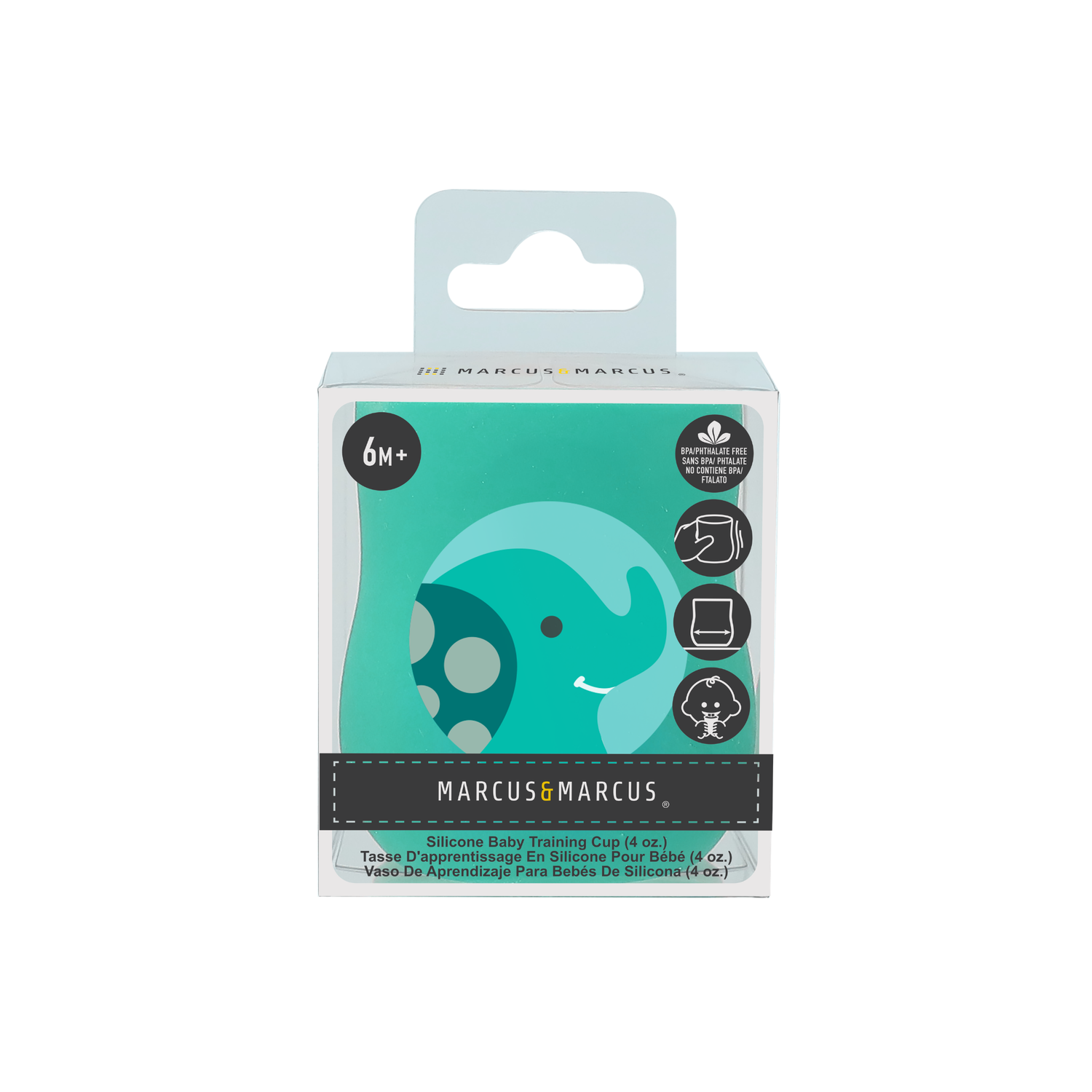 Copo Anatômico em Silicone 120 ml Elefante Ollie - Verde