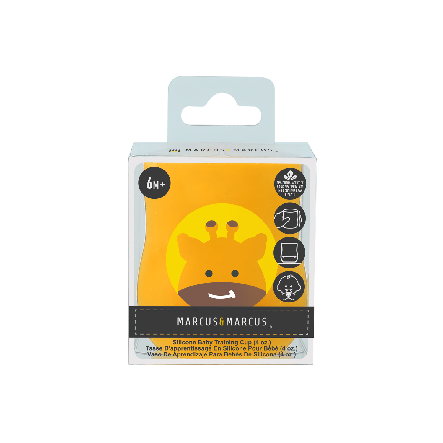 Copo Anatômico em Silicone 120 ml Girafa Lola - Amarelo