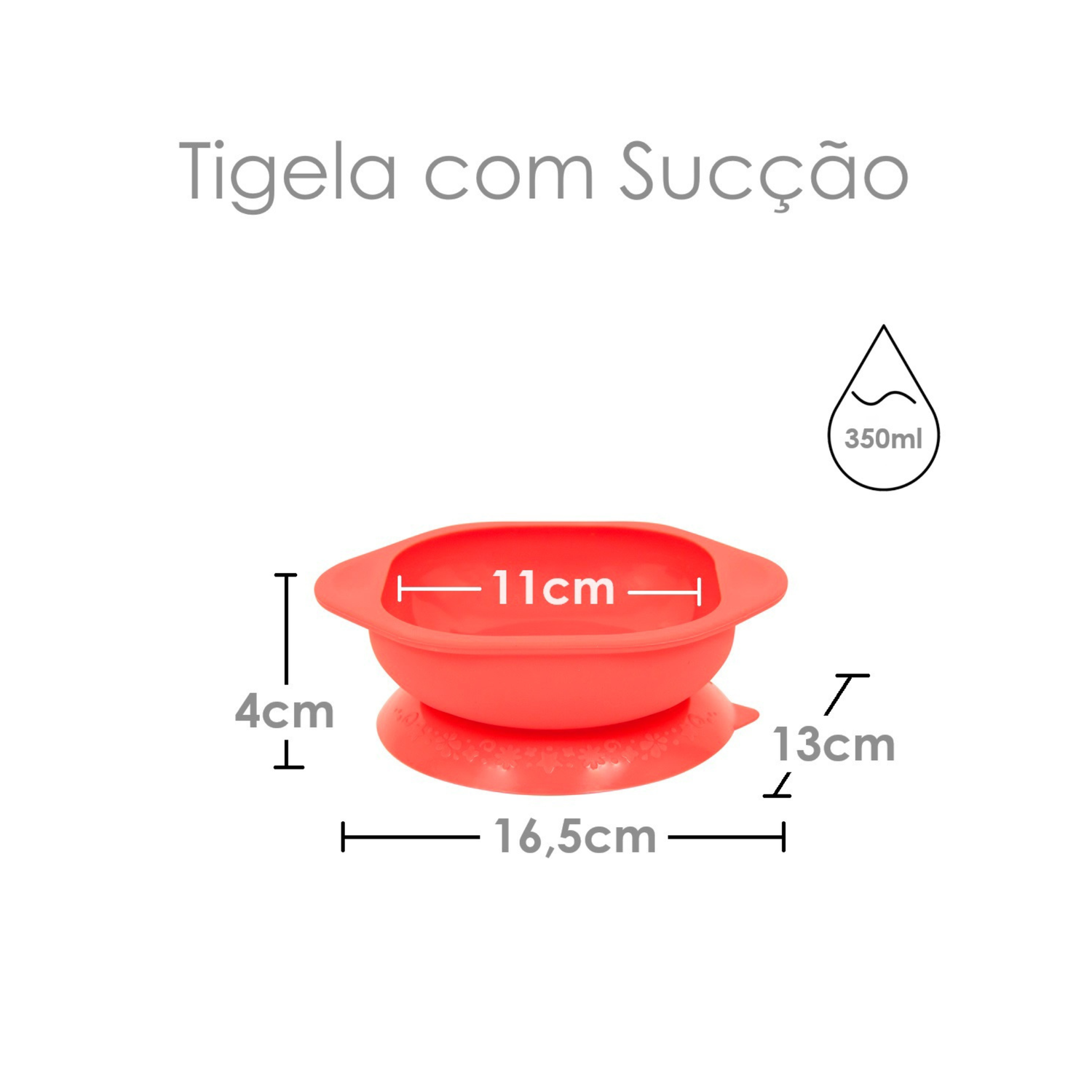 Tigela com Sucção Leão Marcus - Vermelho