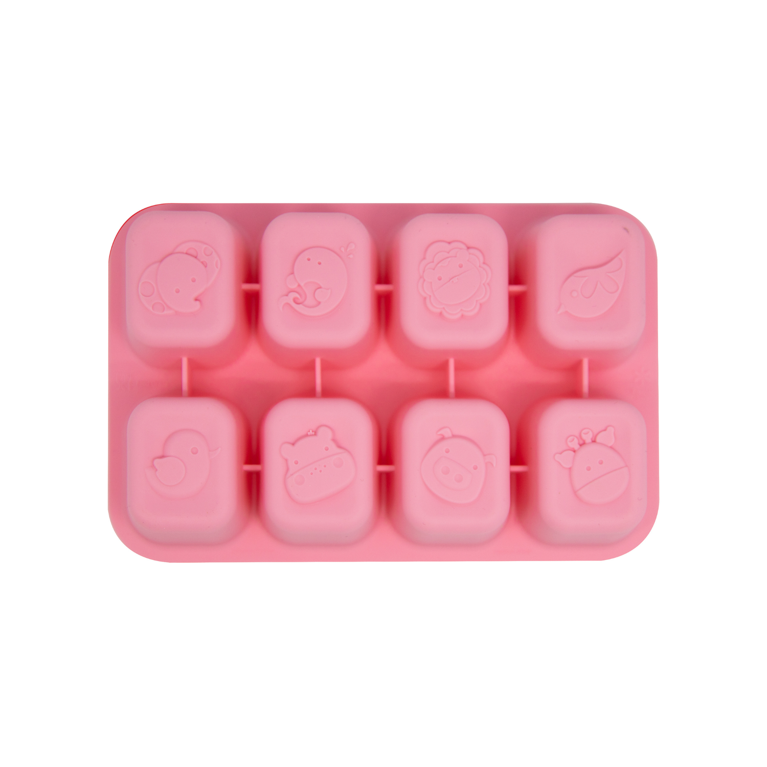 Forma para Congelar com 8 Cubos 30 ml Porquinha Pokey - Rosa