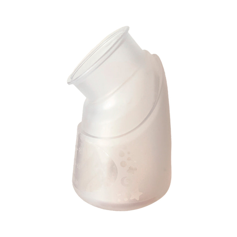 Bomba Coletora e Mamadeira Angulada em Silicone 120 ml - Creme