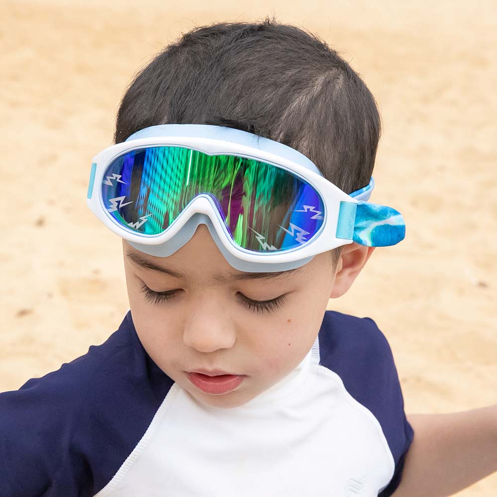 Óculos de Natação com Bandana Azul Elétrico - Azul