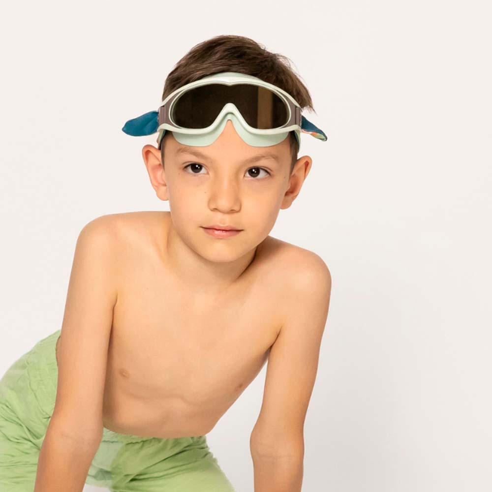 Óculos de Natação com Bandana Répteis da Selva - Verde e Azul