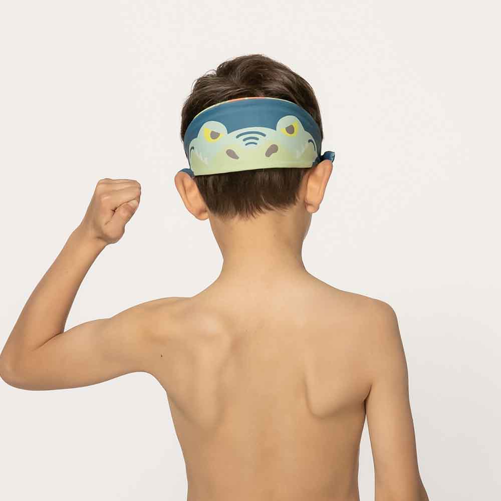 Óculos de Natação com Bandana Répteis da Selva - Verde e Azul