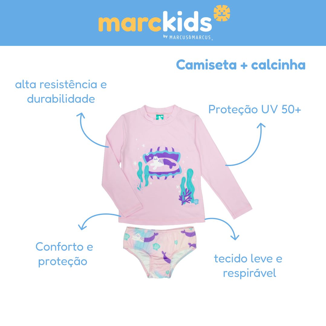 Conjunto Camiseta e Calcinha Gatinha Sereia