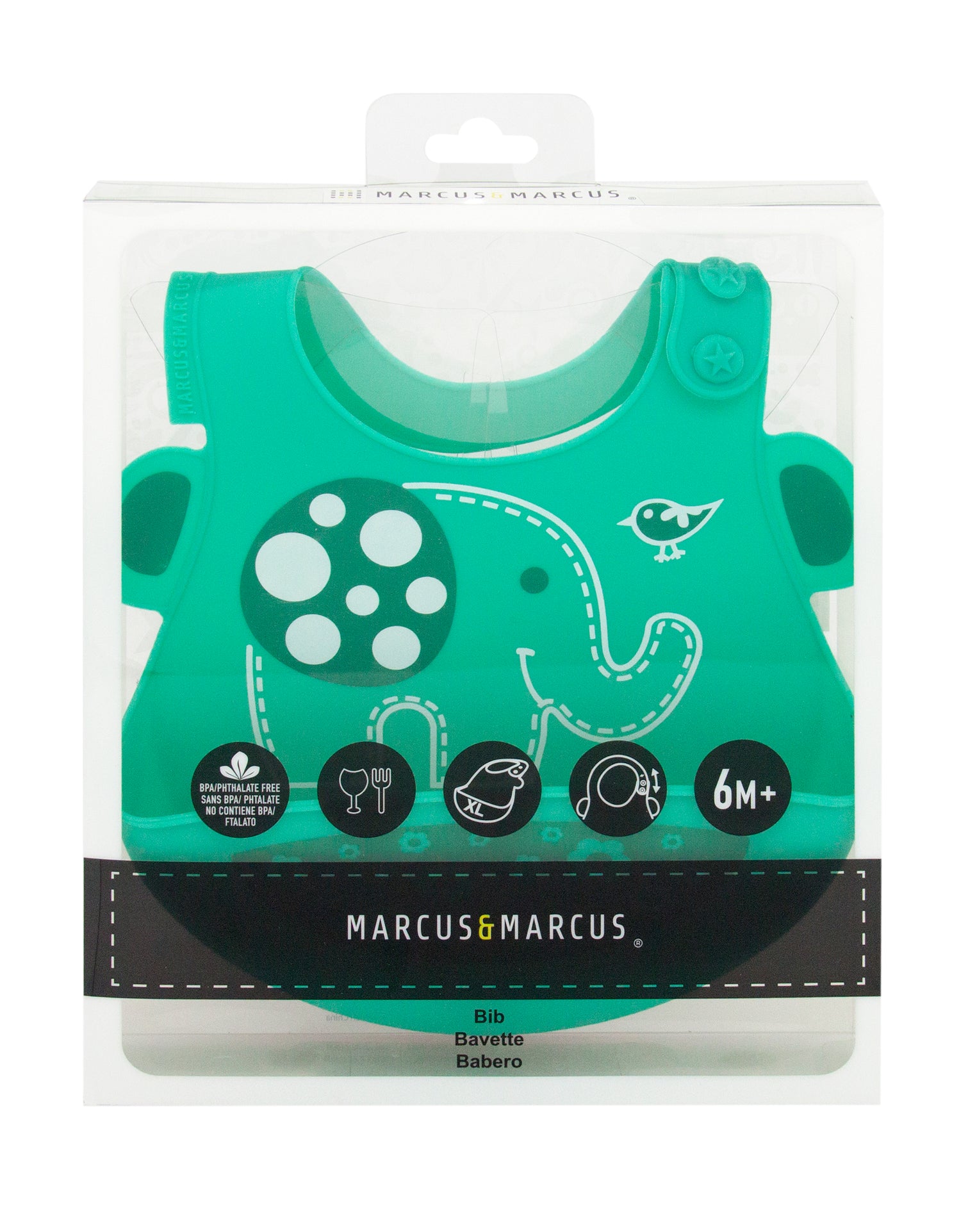 Babador Em Silicone Elefante Ollie - Verde