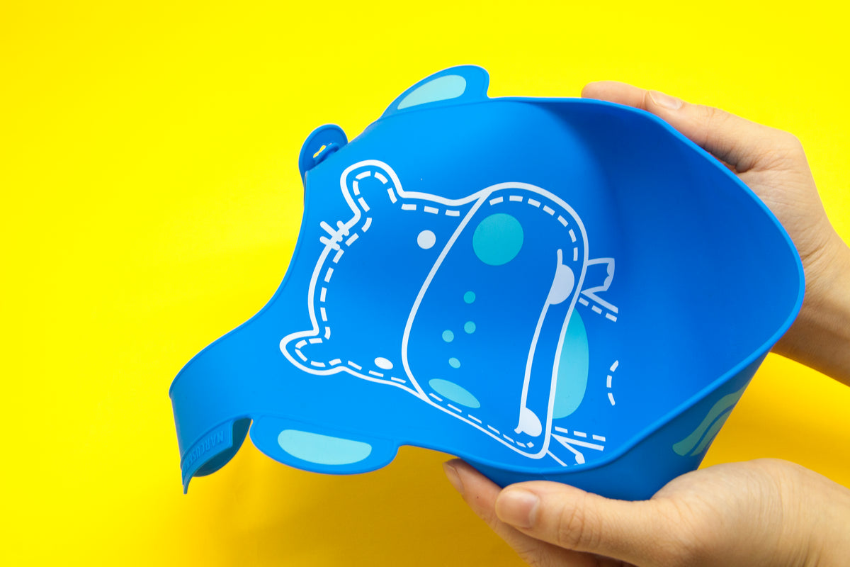 Babador Em Silicone Hipopótamo Lucas - Azul
