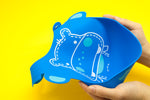 Babador Em Silicone Hipopótamo Lucas - Azul
