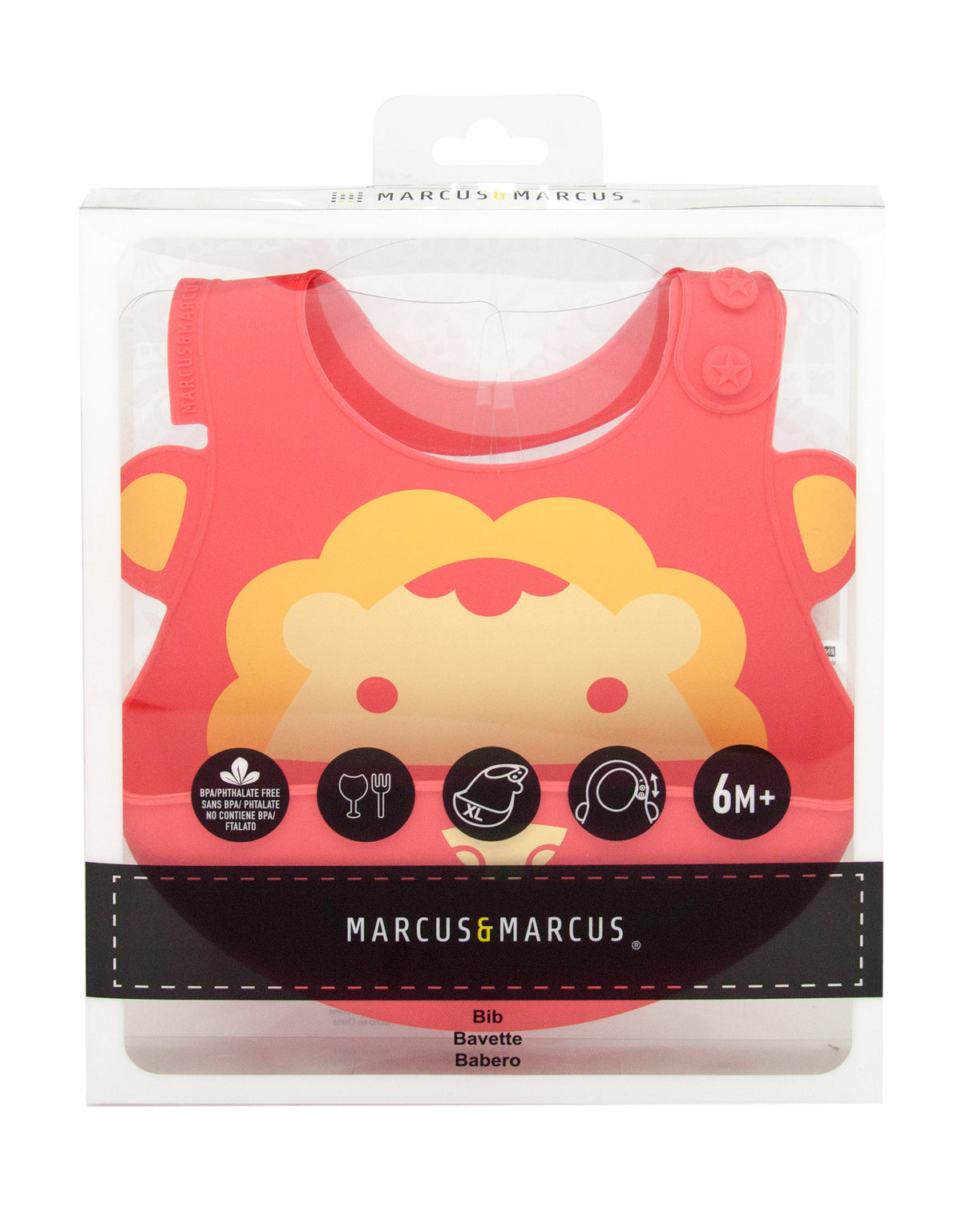 Babador Em Silicone Leão Marcus - Vermelho