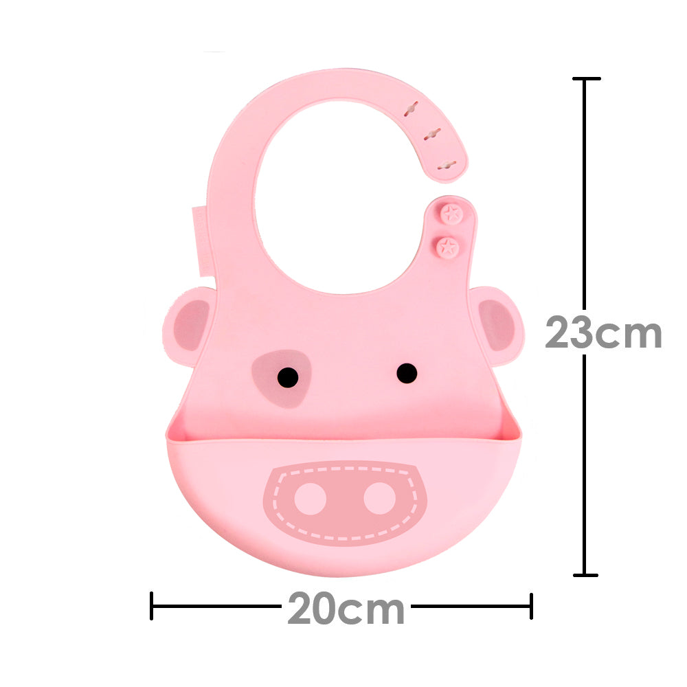 Babador Em Silicone Porquinha Pokey - Rosa