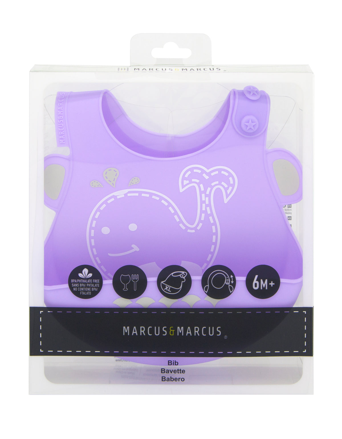 Babador Em Silicone Baleia Willo - Lilás