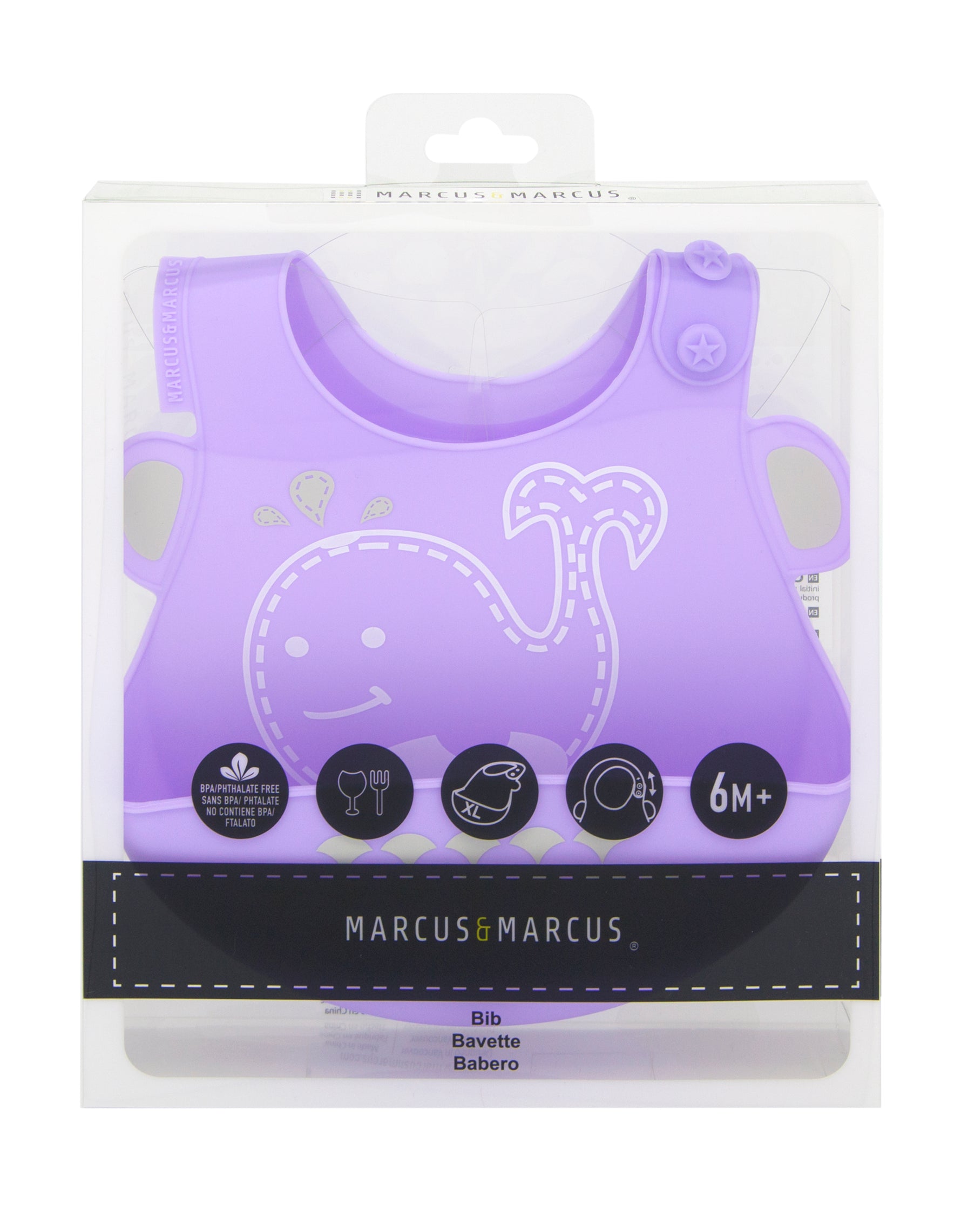 Babador Em Silicone Baleia Willo - Lilás