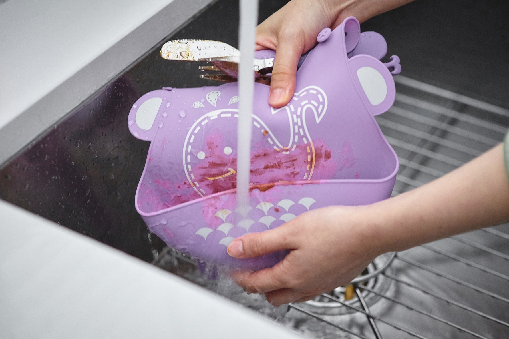 Babador Em Silicone Baleia Willo - Lilás
