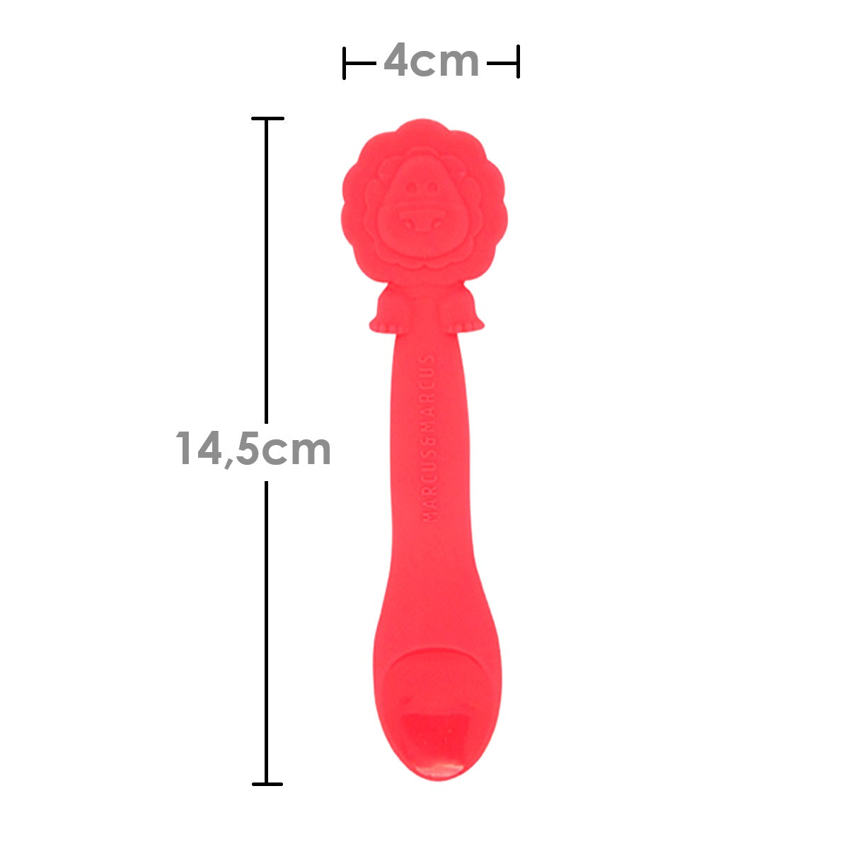 Colher Em Silicone Para Papinha Leão Marcus - Vermelho