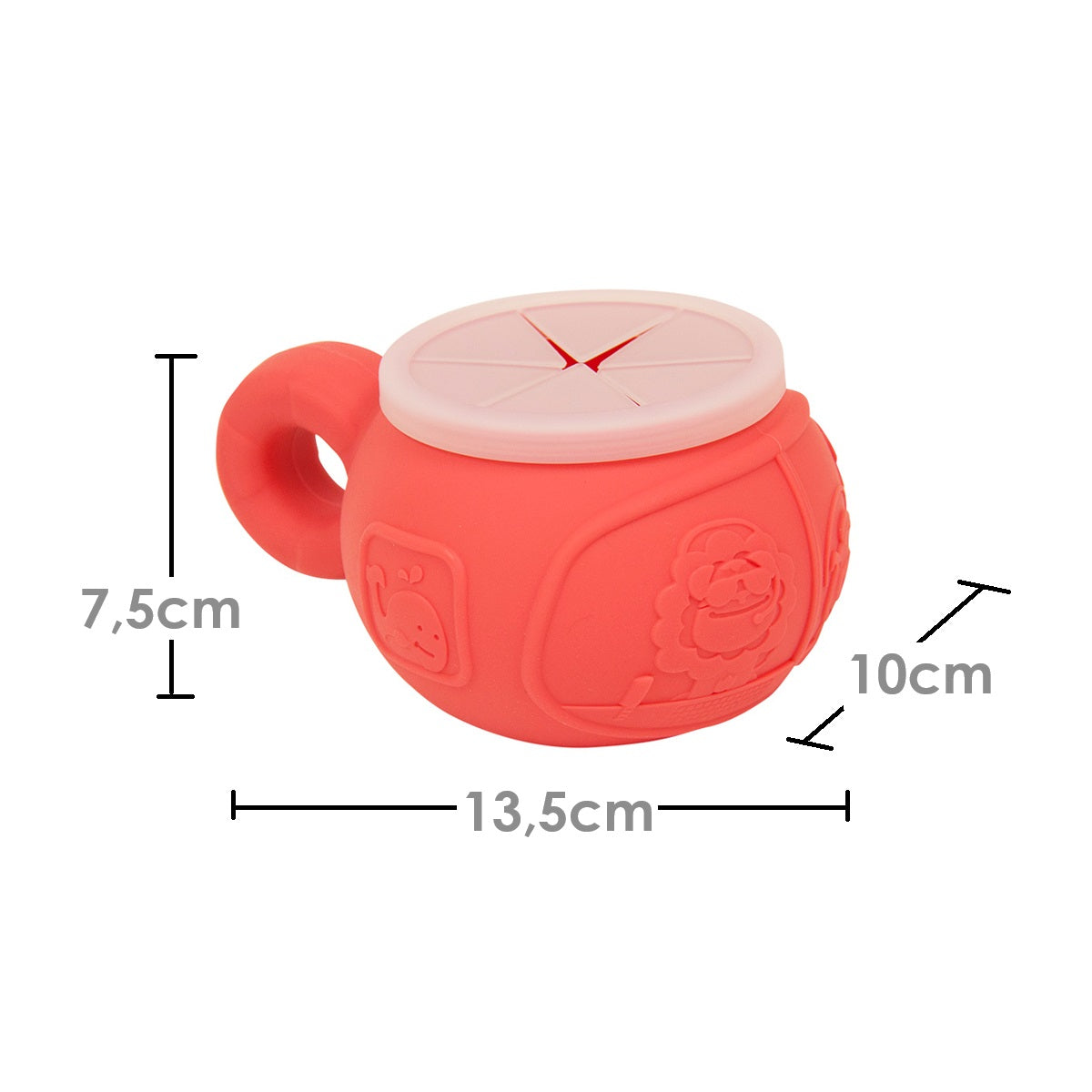 Porta Snacks Com Tampa Leão Marcus - Vermelho