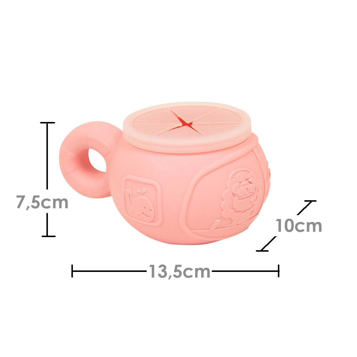 Porta Snacks Com Tampa Porquinha Pokey - Rosa