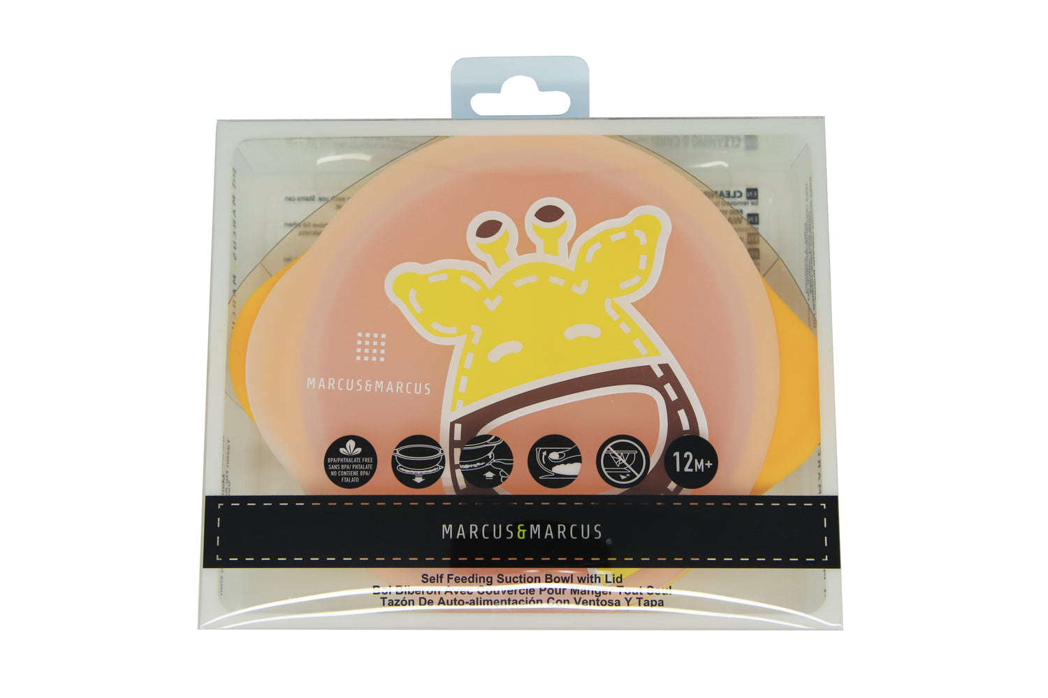 Tigela Com Sucção E Tampa Girafa Lola - Amarelo