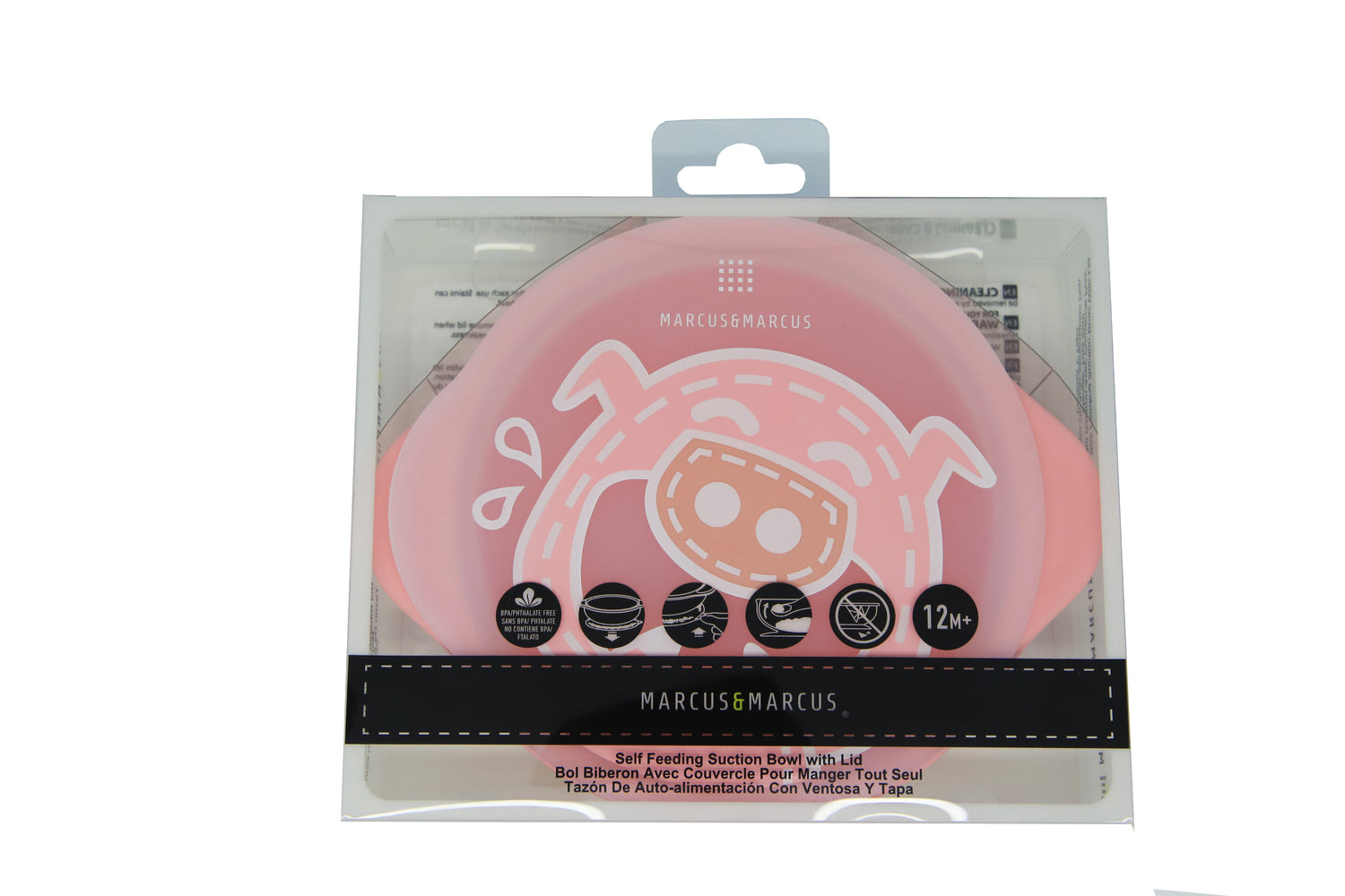 Tigela Com Sucção E Tampa Porquinha Pokey - Rosa