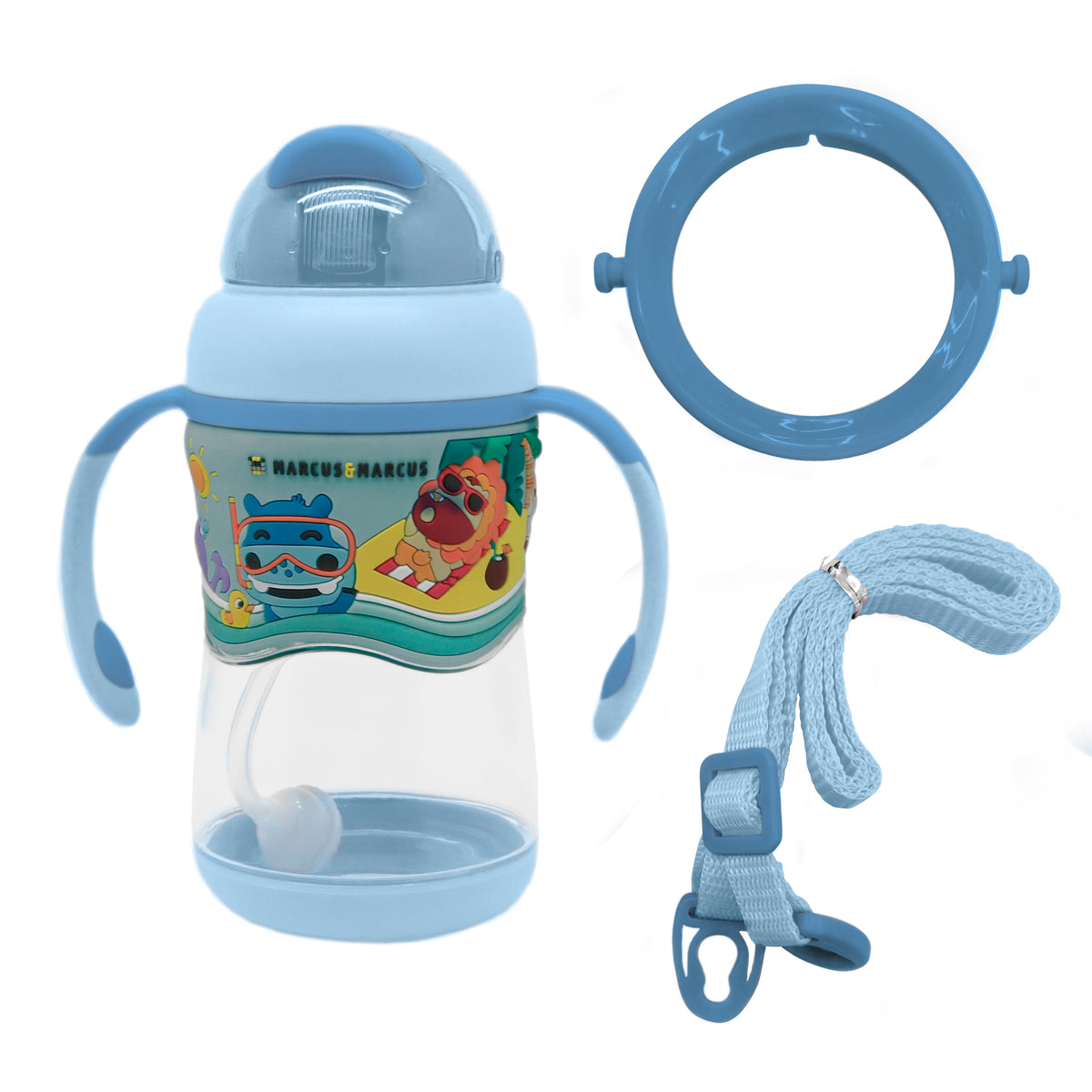 Copo Anti-Vazamento 420Ml 2 Estágios Em Tritan Azul