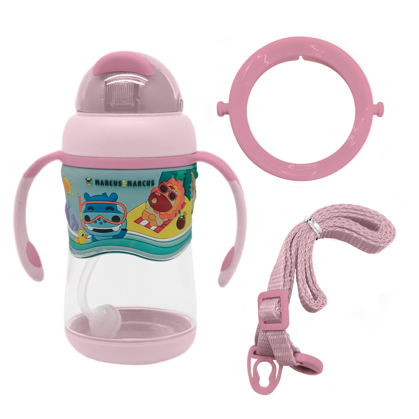 Copo Anti-Vazamento 420Ml 2 Estágios Em Tritan Rosa Bebê
