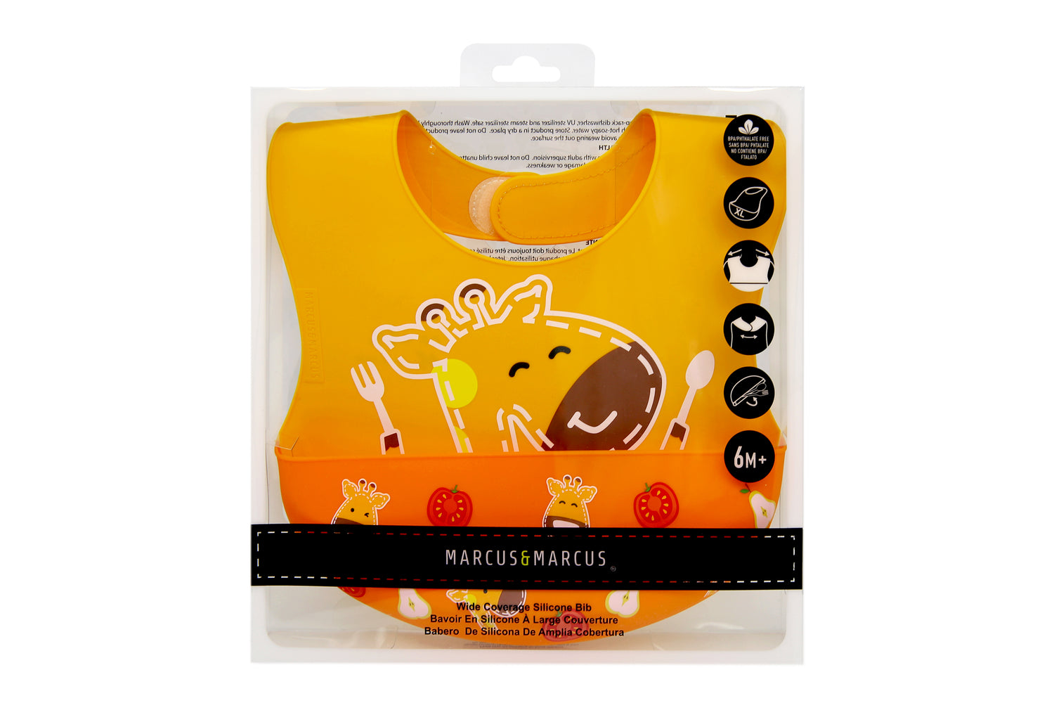 Babador Cobertura Total Xl Girafa Lola - Amarelo